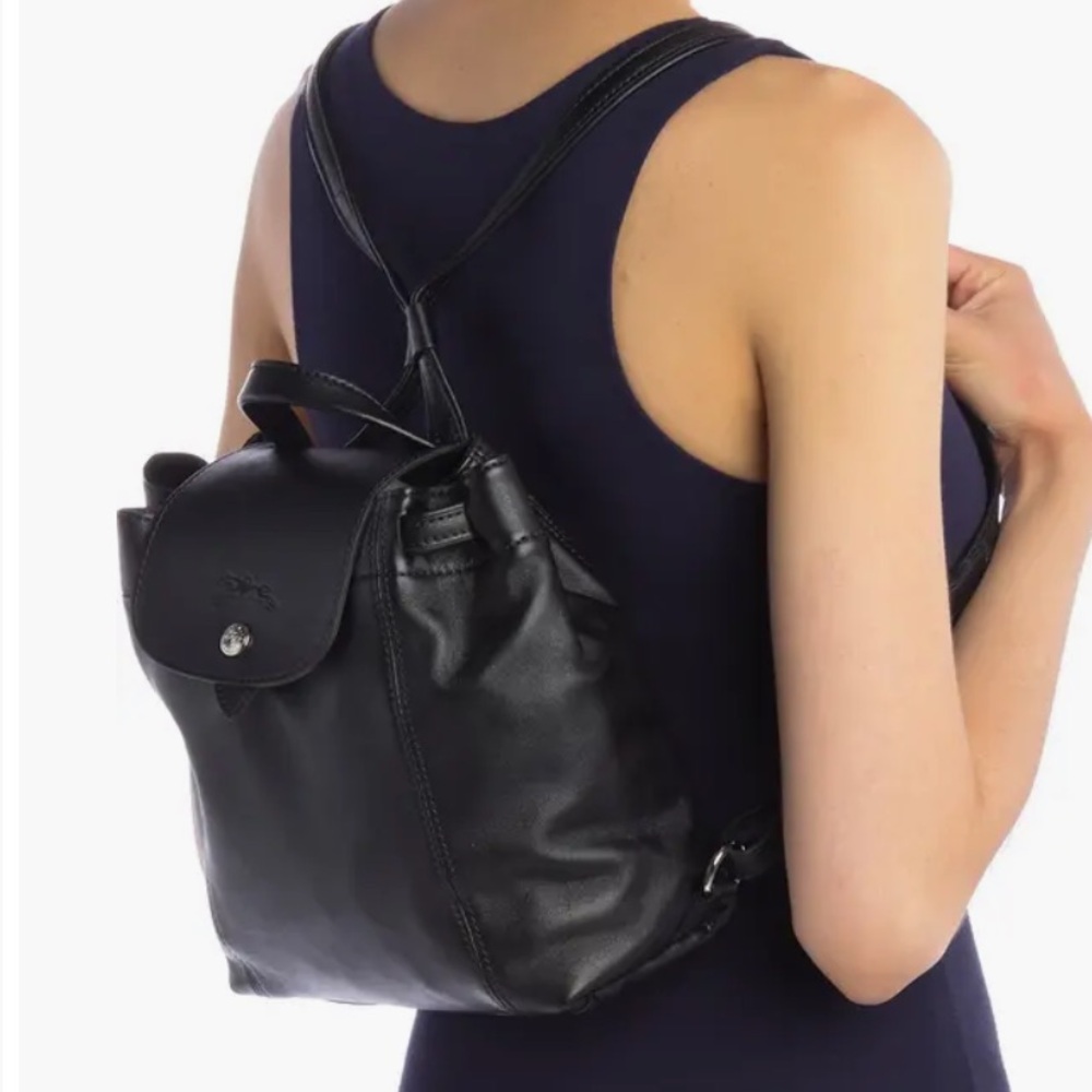 Longchamp Black Urban Backpack Sleek Design